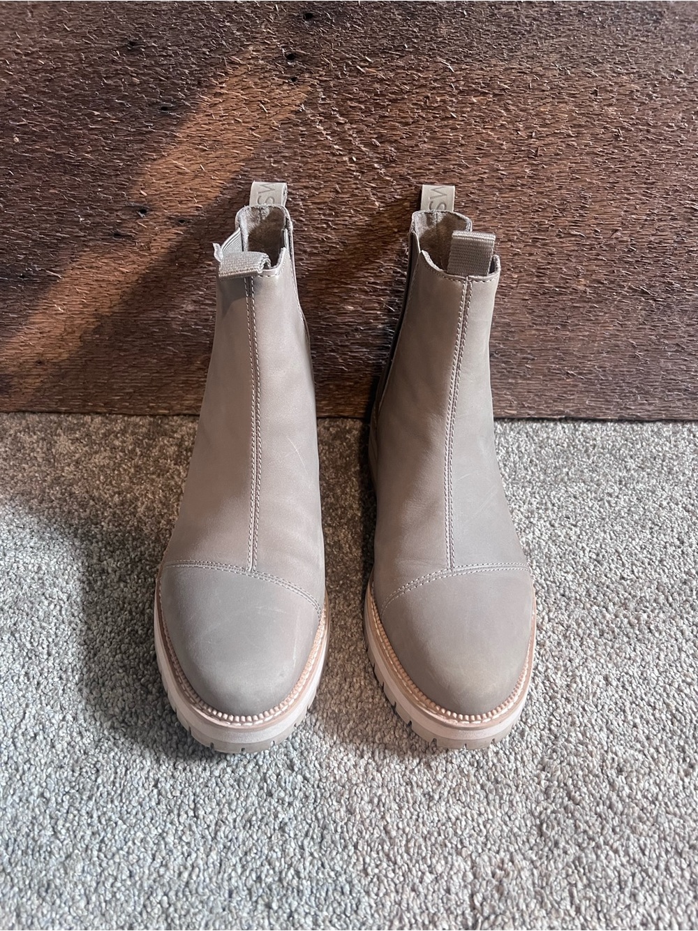 Toms Taupe Chelsea Lug Ankle Boots